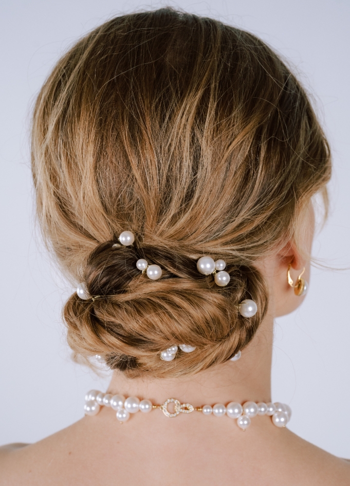 Lot de 8 Pics à chignon "Maria" pour coiffure perlée